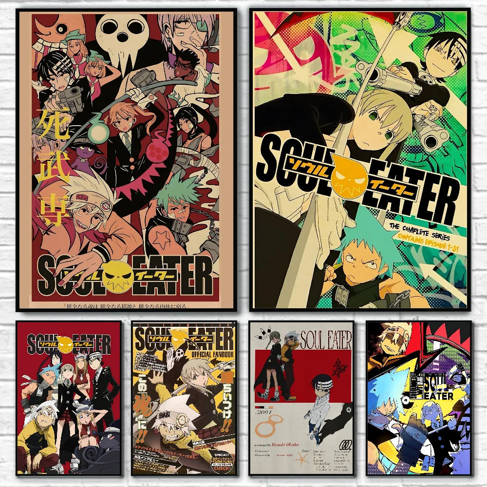 1PC Classic Anime Soul Eater Poster Self-adhesive Art Waterproof Paper Sticker Coffee House Bar Room Wall Decor 1PC Classic Anime Soul Eater Poster Self-adhesive Art Waterproof Paper Sticker Coffee House Bar Room Wall Decor